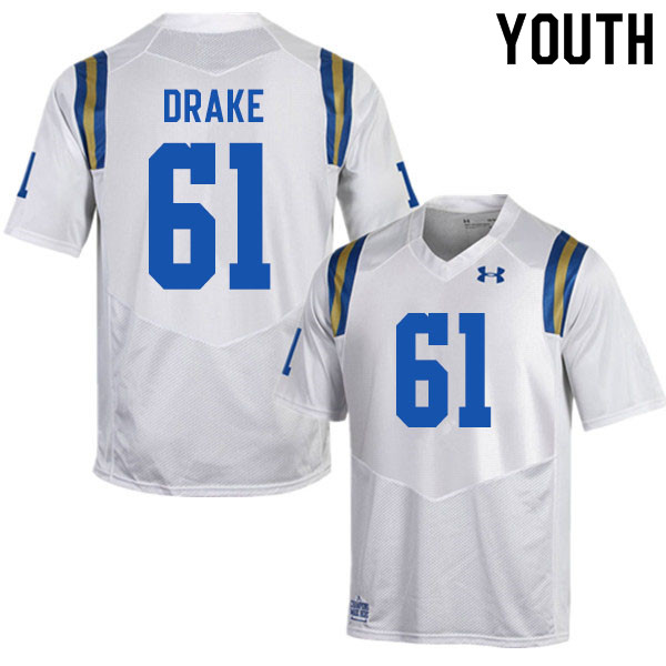 Youth #61 Carson Drake UCLA Bruins College Football Jerseys Sale-White - Click Image to Close